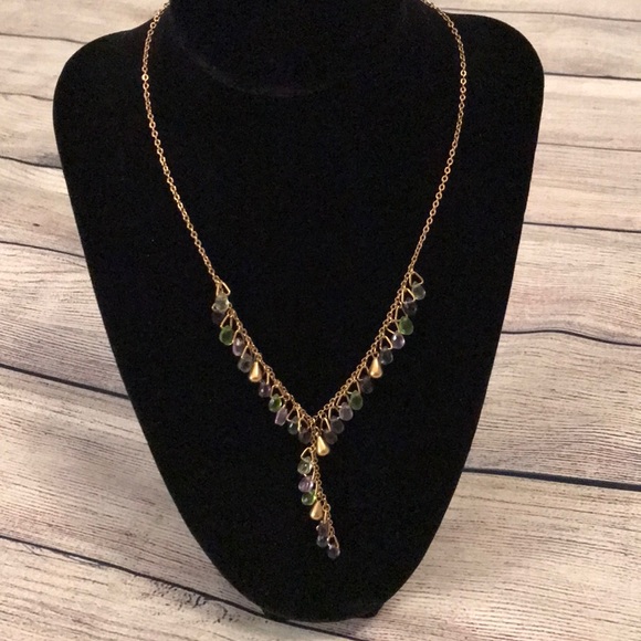 Lia Sophia Jewelry - Purple, Green and Gold Statement Necklace Lia Sophia Jewelry - Purple, Green and Gold Statement Necklace